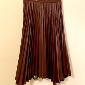 Zara Faux Leather MIDI Skirt